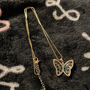 Elegant Gold Butterfly Pendant Necklace